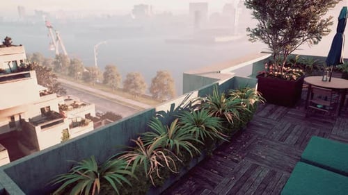 Cityscape View From Balcony