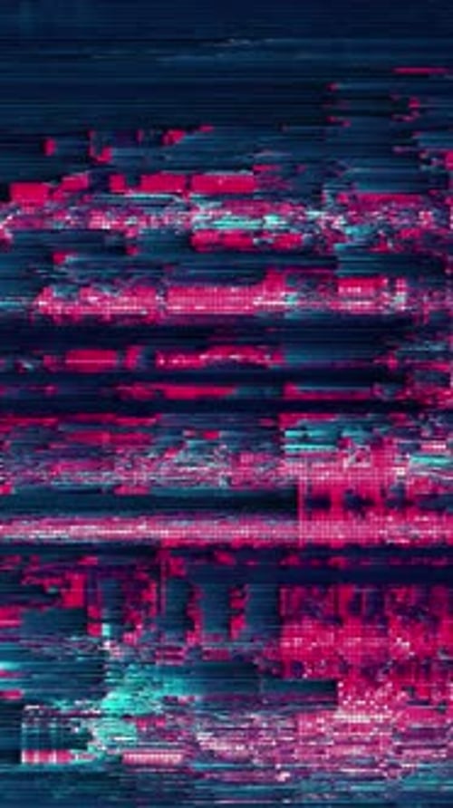Digital Glitch Animated Background in Vertical Format Loop