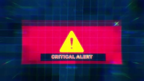 Retro Digital Glitch Critical Alert Error Message Animation