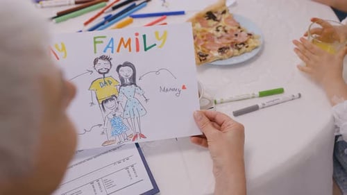 Child's Drawing of Family