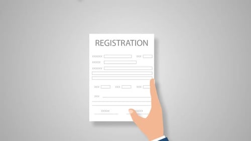 Minimalist Registration Form Animation with Human Hand Interaction