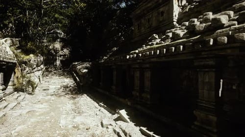 Ancient Temple Ruins Path in Jungle Environment Animation