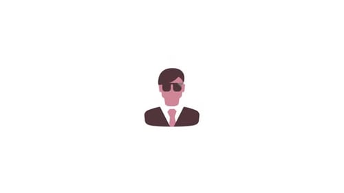 Animated Glitch Effect on Business Person Icon