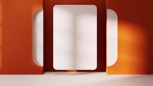 Empty room with geometry shapes