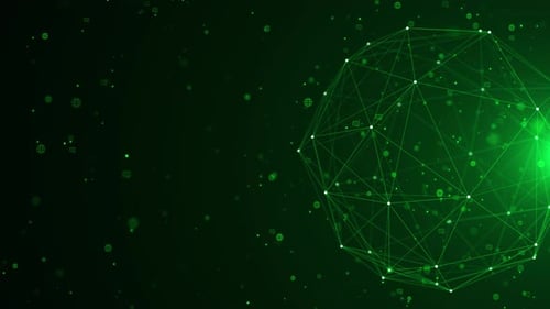 Digital Cyberspace Particles Wave Data Connection Big Data Technology Matrix Flow Block Chain Server