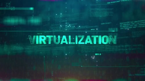La palabra sobre la virtualización en un contexto futurista de alta tecnología