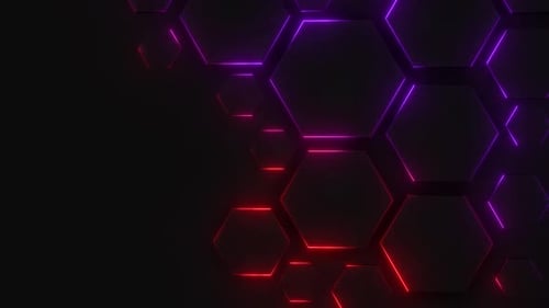 Abstract futuristic background with glowing hexagon shapes