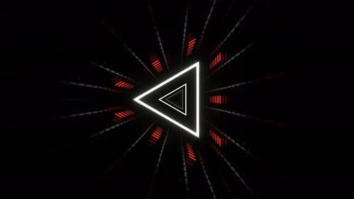 Orangefarbenes und weißes Licht im dreieckigen futuristischen Tunnelhintergrund Vj Loop In 4K