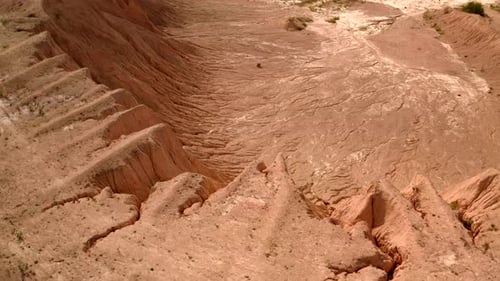 Aerial Footage of Sand Career in Sunny Day
