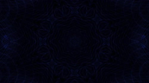 Abstract Blue Glowing Kaleidoscope Loop Background