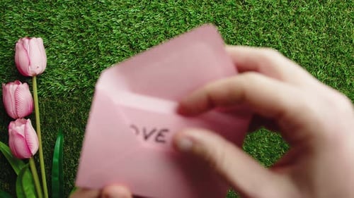 Love You Mom Card and a Gift with Flowers