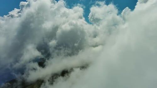 White Clouds and Blue Skies Aerial View