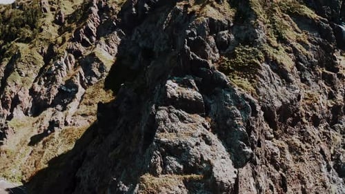 Aerial Flying Around Mountain Mountains and Sea