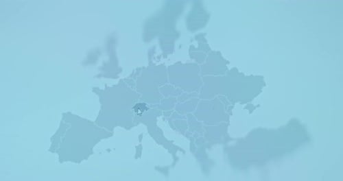 Vista del mapa en blanco de Europa