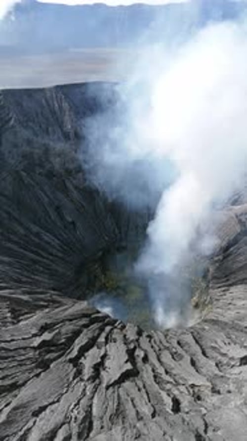 Aerial view of Mount Bromo Volcano, Indonesia.
