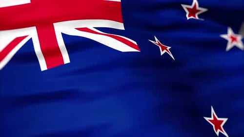New Zeland Flag waving 4k independence day