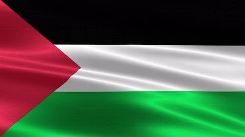 Realistic Palestine Flag Waving Seamless Loop Animation