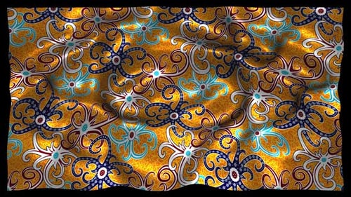 Indonesia Ethnic Silk Pattern Cloth Fabric Tengkawang Ampeik Batik Kalimantan Timur East Borneo