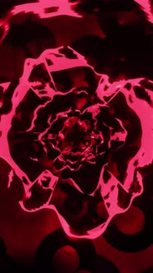 Glowing Red Abstract Tunnel Loop Background Animation