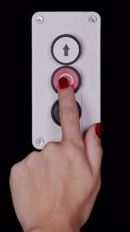 Hand Pressing an Industrial Up and Down Button, Industrial Stock ...