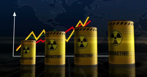 Animated Radioactive Barrels Growing on a Global Graph