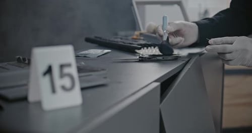 Crime Scene Investigation Dusting for Fingerprints