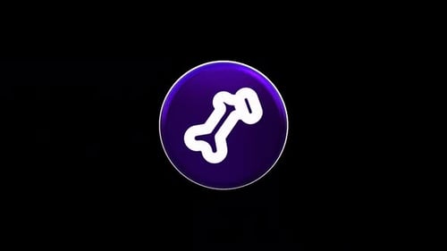 Glossy 3D Bone Icon Rotating Animation