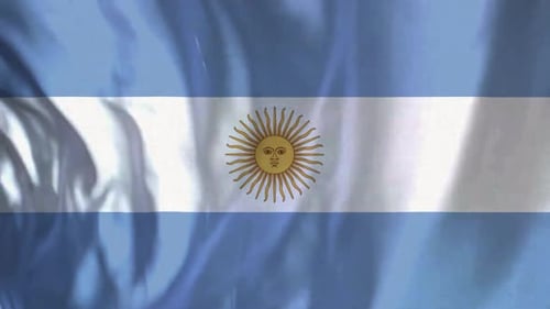 Argentina Flag Realistic Waving Loop