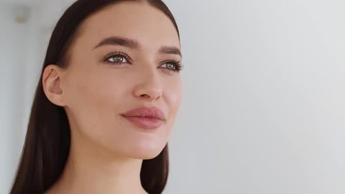 Beautiful Woman's Face Close Up Beauty Concept