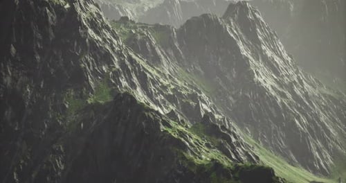 Majestic Mountain Landscape Showcasing Rugged Terrain and Lush Greenery