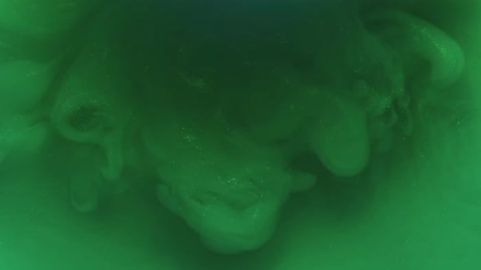 Ink Vortex Shiny Blend Green Explosion Shimmering, Slow Motion Stock ...