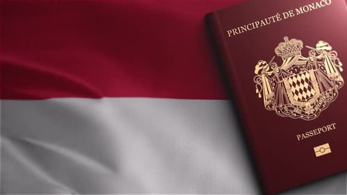 Monaco Passport And Monaco Flag