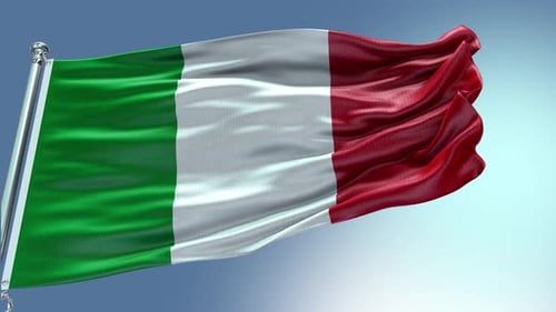 Italian Flag Waving in Realistic Fabric Animation