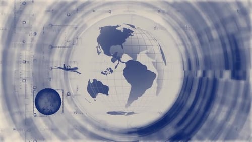 Globe And Aeroplane Animation Loop