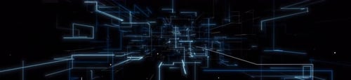 Futuristic Abstract Digital Grid Tunnel Animation