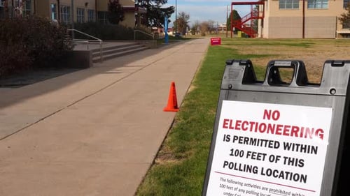 No Electioneering Sign Outside Polling Location