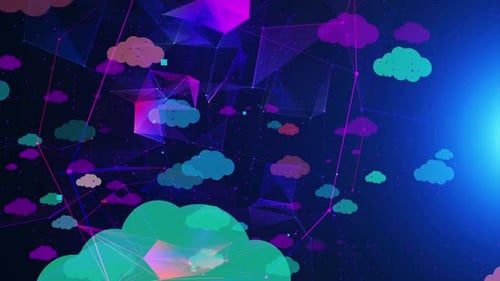 Abstract Cloud Network Data Technology Background Loop
