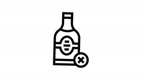 no alcohol line icon animation
