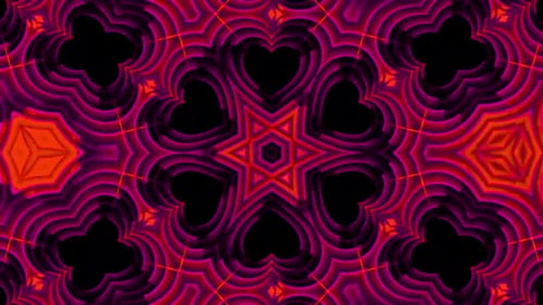 Abstract Neon Glowing Kaleidoscope Geometric Pattern
