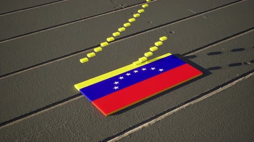Venezuela Flag Reveal with Animated Geometric Path