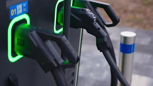 Closeup of Electric Vehicle Charging Station