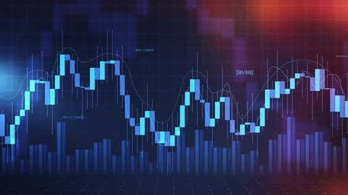 Digital Candlestick Chart Showing Financial Market Data Analysis