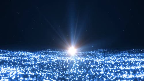 particles blue waves background abstract