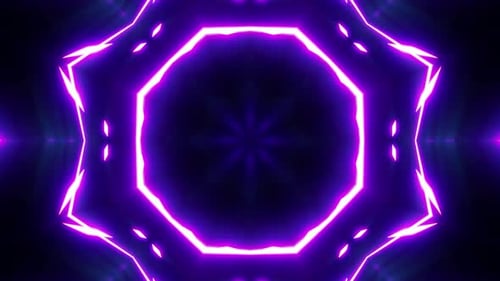 Vibrant Neon Geometric Kaleidoscope Loop