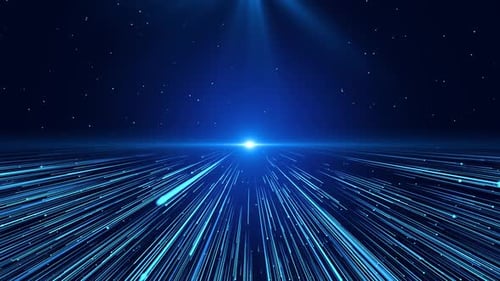 Futuristic Blue Light Speed Data Flow Tunnel Background Loop