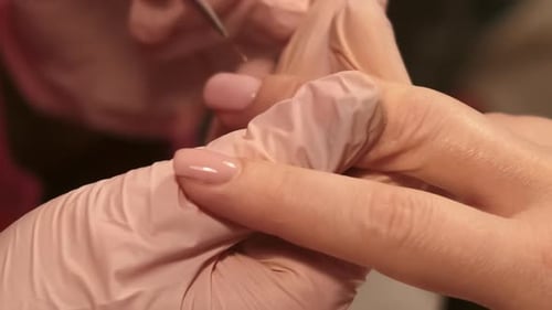 Close-Up of Manicure Process with Tool