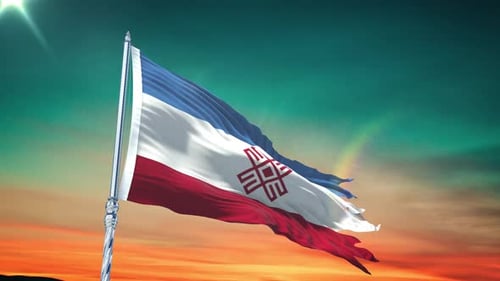 Realistic Waving Flag Seamless Loop Background Animation