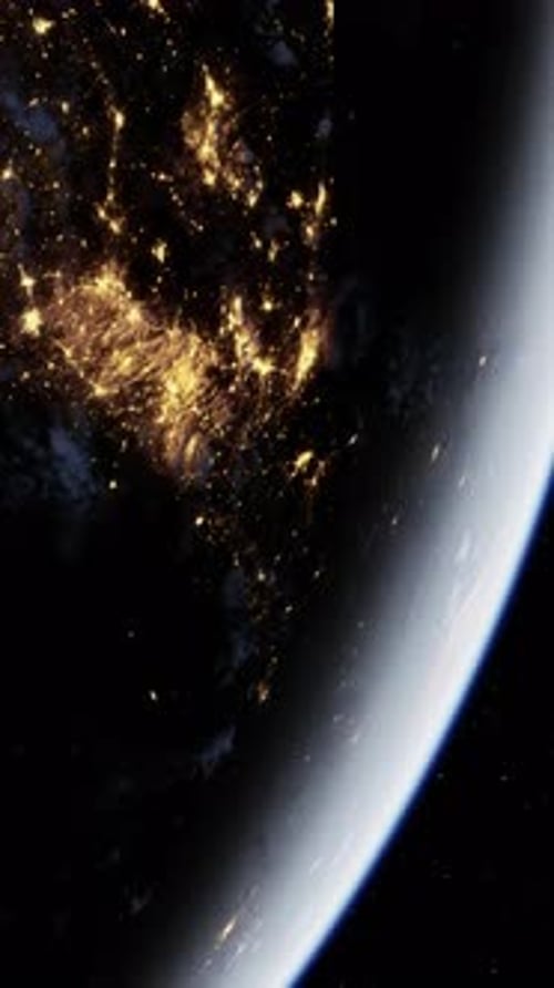 Earth Viewed From Space at Night