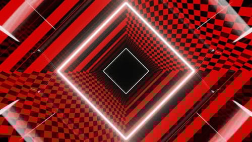 Red And White And Black Psychedelic Bright Tunnel Background Vj Loop In HD