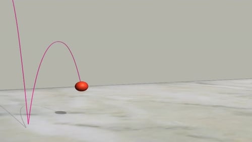 Bouncing orange ball showing physics and kinetic energy